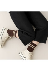 Pika & Bear Pika & Bear - "Varsity" Ribbed Crew Socks with Striped Detail (2 pack)