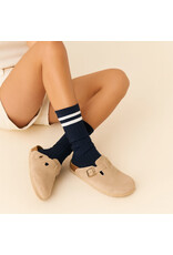Pika & Bear Pika & Bear - "Varsity" Ribbed Crew Socks with Striped Detail (2 pack)