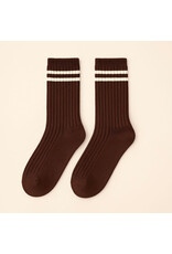 Pika & Bear Pika & Bear - "Varsity" Ribbed Crew Socks with Striped Detail (2 pack)