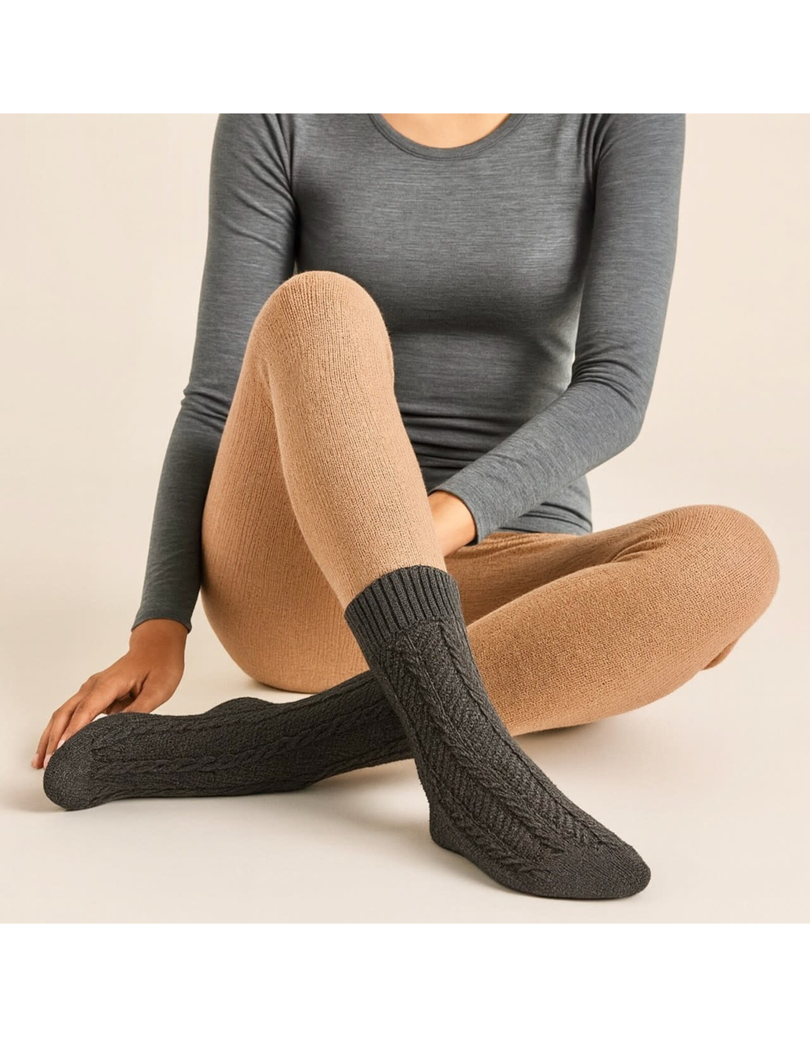 Pika & Bear Pika & Bear - "Sybil" Cable Knit Crew Sock