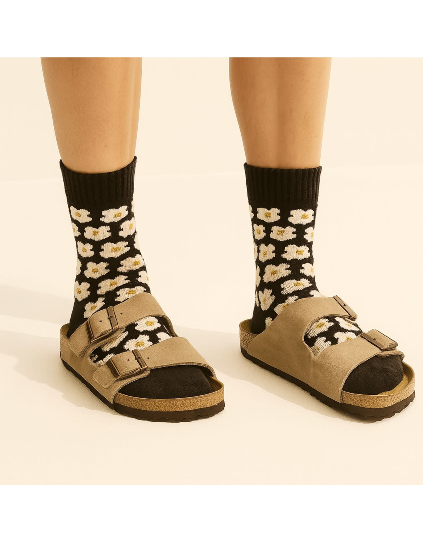 Pika & Bear Pika & Bear - "Daisy Jane" Floral Pattern Crew Sock