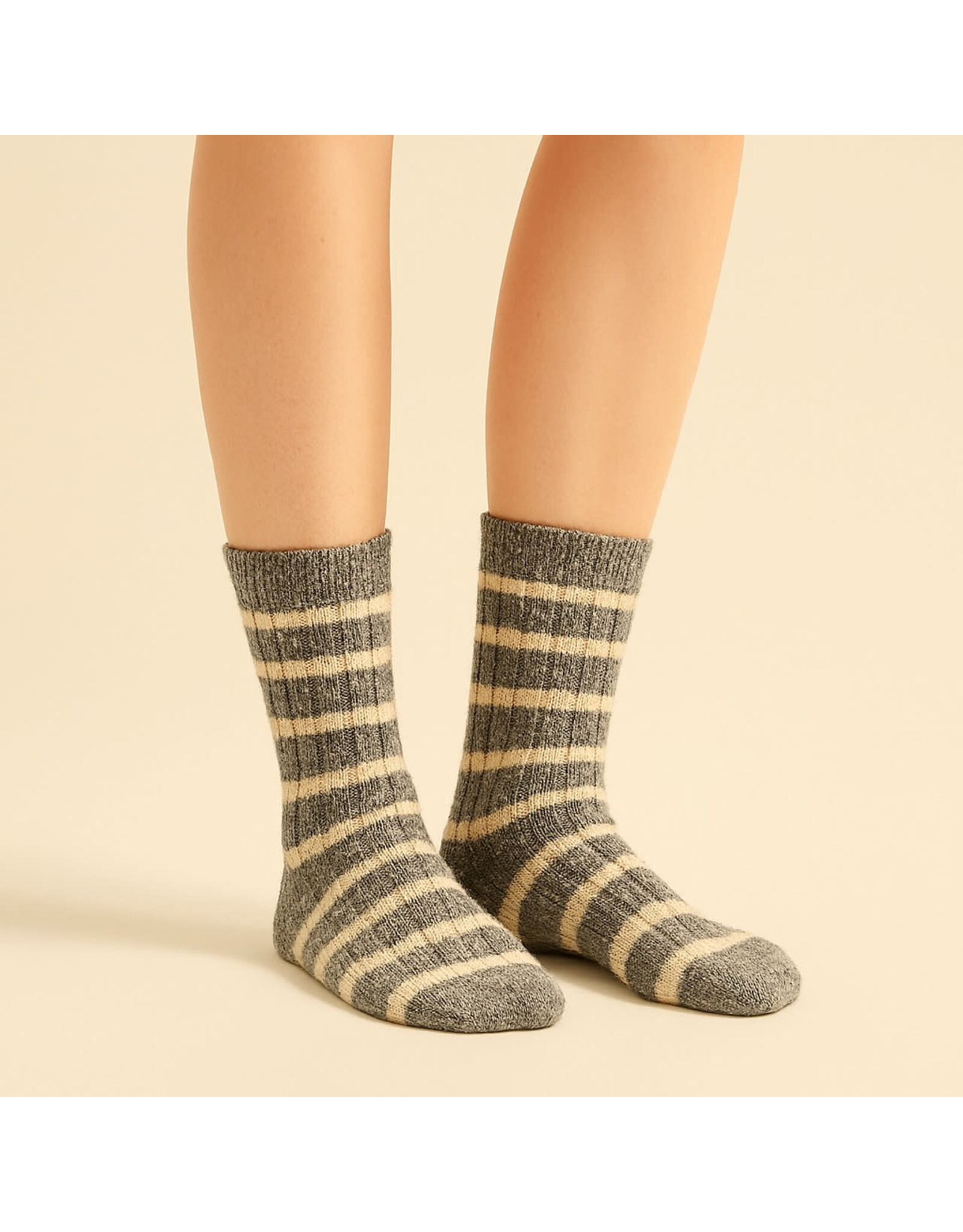 Pika & Bear Pika & Bear - "Marina" Striped Ribbed Crew Sock
