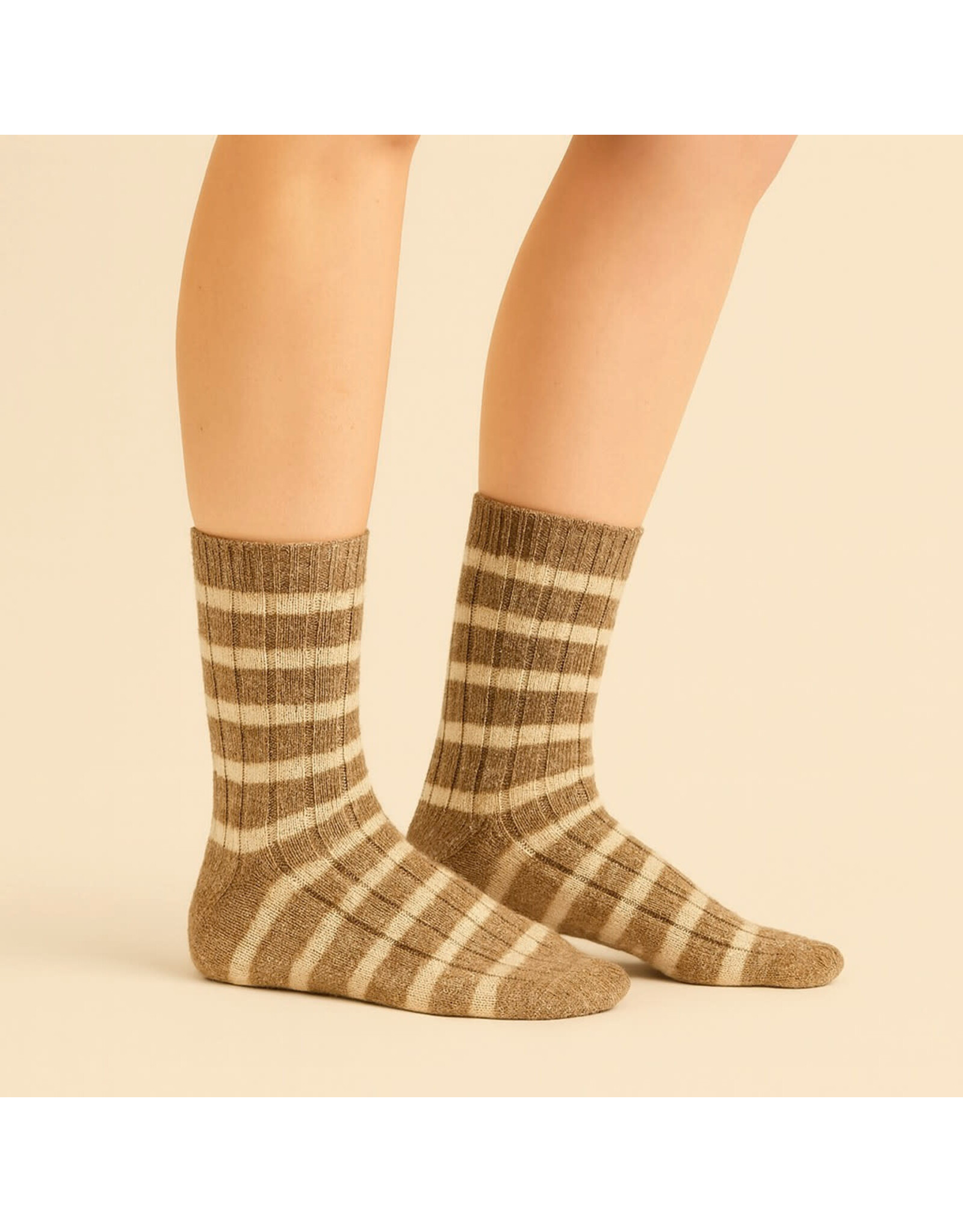 Pika & Bear Pika & Bear - "Marina" Striped Ribbed Crew Sock