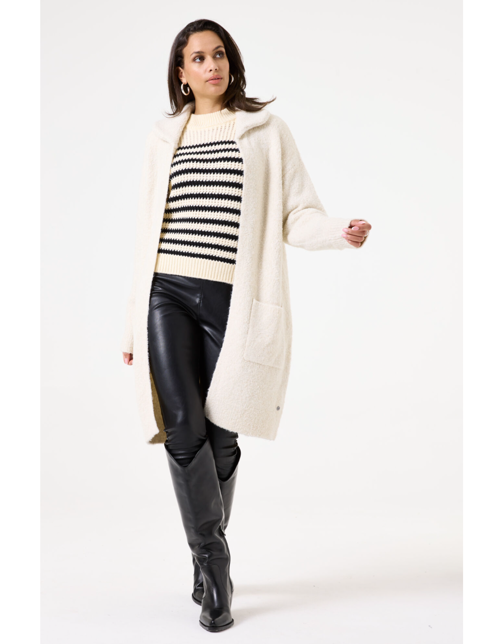Garcia Garcia - Shawl Neck Long Cardigan (Whitecap)