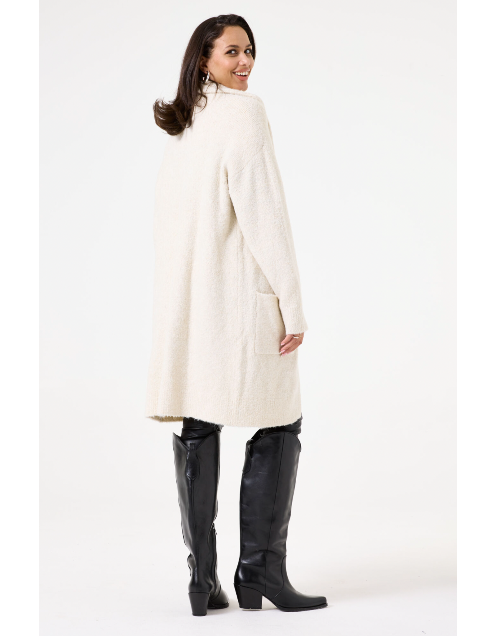 Garcia Garcia - Shawl Neck Long Cardigan (Whitecap)
