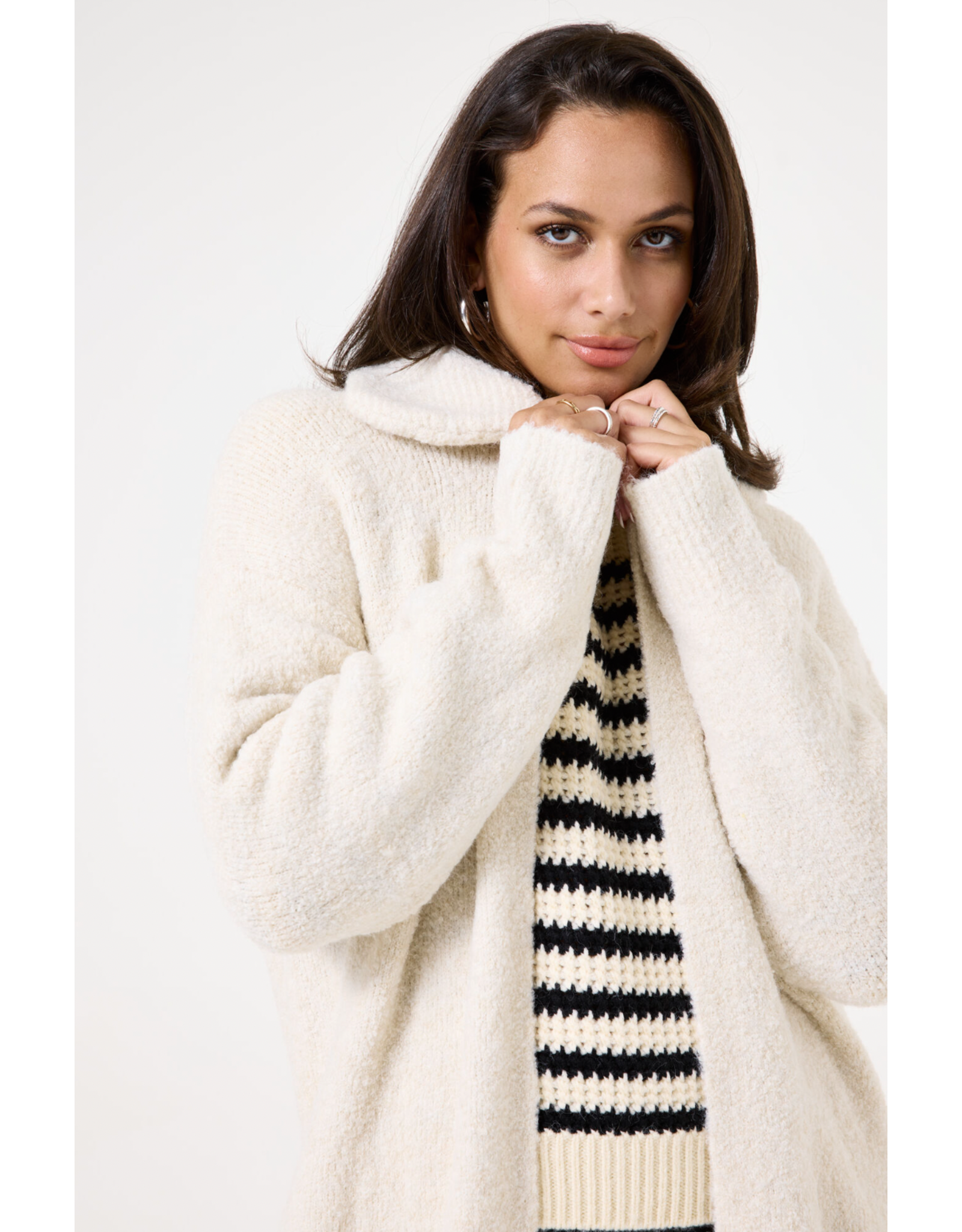 Garcia Garcia - Shawl Neck Long Cardigan (Whitecap)