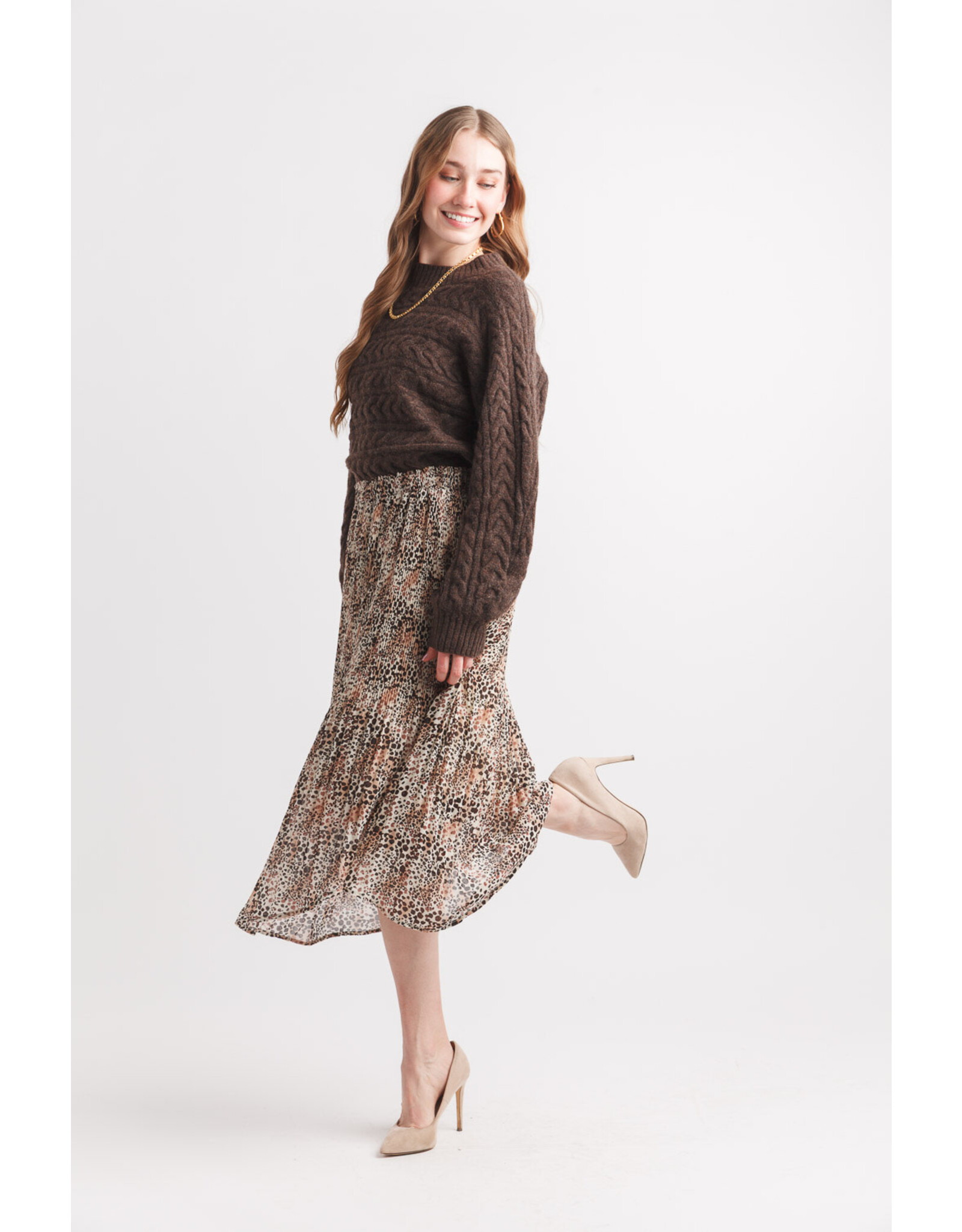 Papillon Papillon - Cable Knit Pullover (Brown)