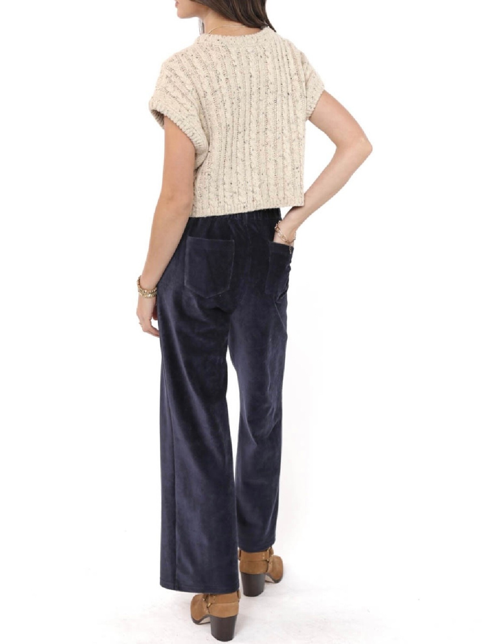 Sadie & Sage Sadie & Sage - Effortless Cable Knit Tank (Oatmeal)