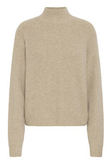 ICHI ICHI - Ducie Rollneck Pullover with Split Back Detail (Oatmeal)