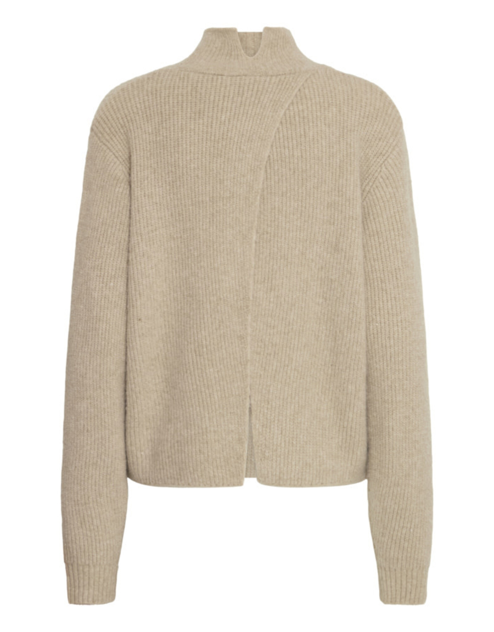 ICHI ICHI - Ducie Rollneck Pullover with Split Back Detail (Oatmeal)
