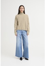 ICHI ICHI - Ducie Rollneck Pullover with Split Back Detail (Oatmeal)
