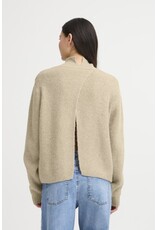 ICHI ICHI - Ducie Rollneck Pullover with Split Back Detail (Oatmeal)