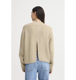 ICHI ICHI - Ducie Rollneck Pullover with Split Back Detail (Oatmeal)