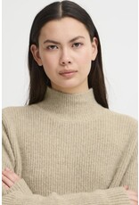 ICHI ICHI - Ducie Rollneck Pullover with Split Back Detail (Oatmeal)