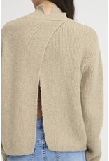 ICHI ICHI - Ducie Rollneck Pullover with Split Back Detail (Oatmeal)