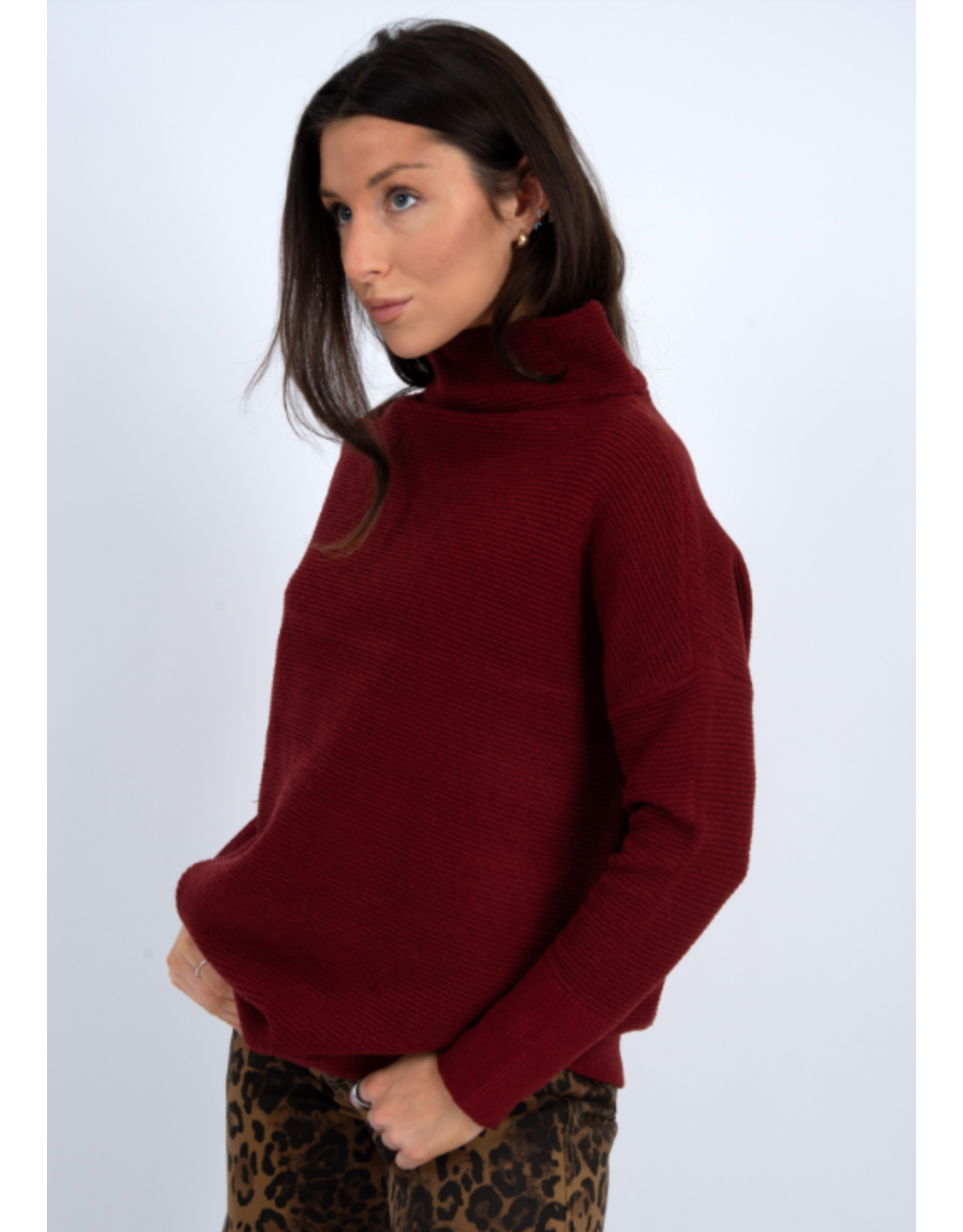 RD Style RD Style - Nancy Ottoman Mock Neck Sweater (Chili)
