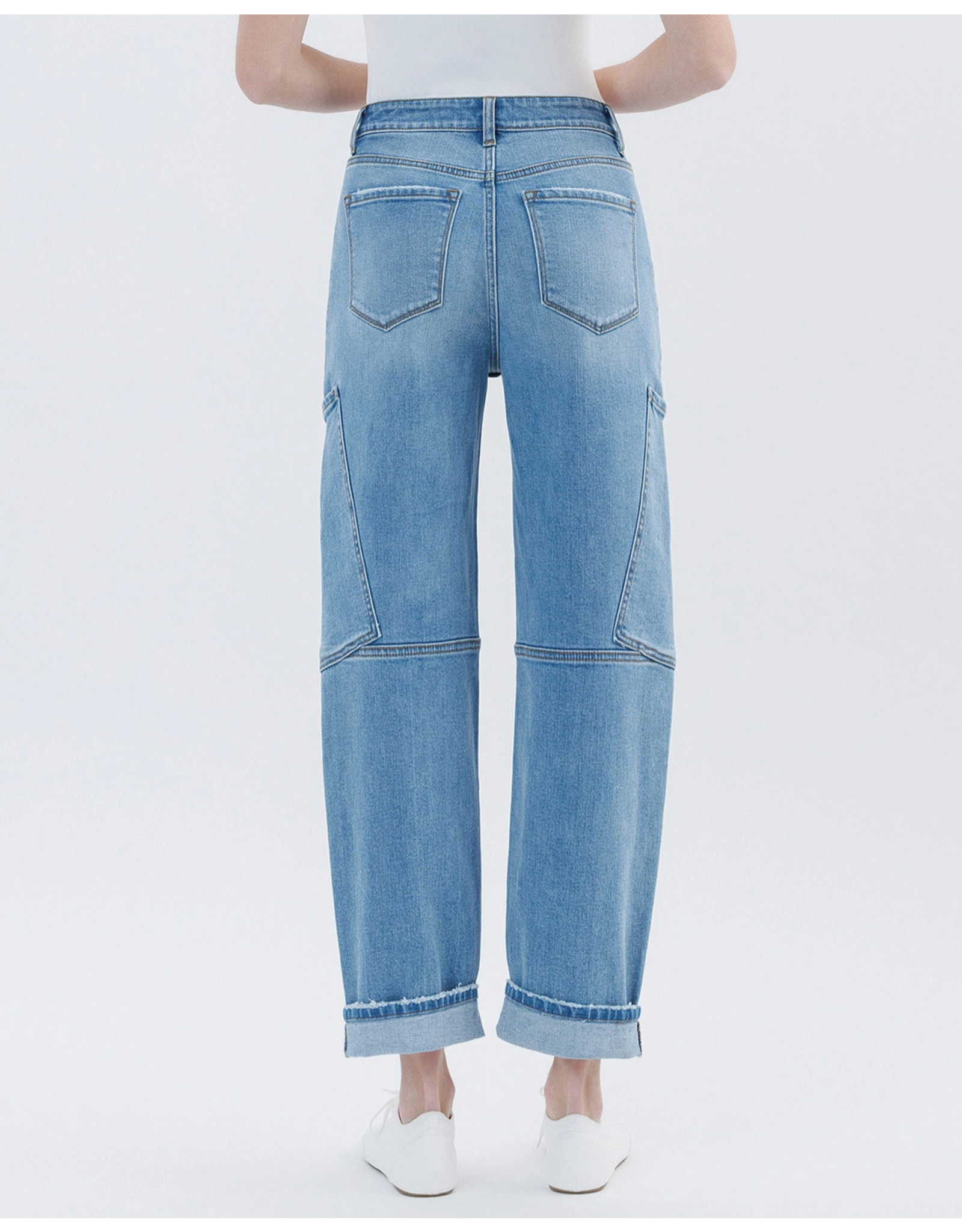 VERVET VERVET - Kate Super High Rise Utility Barrel Leg Jeans (Augustine)