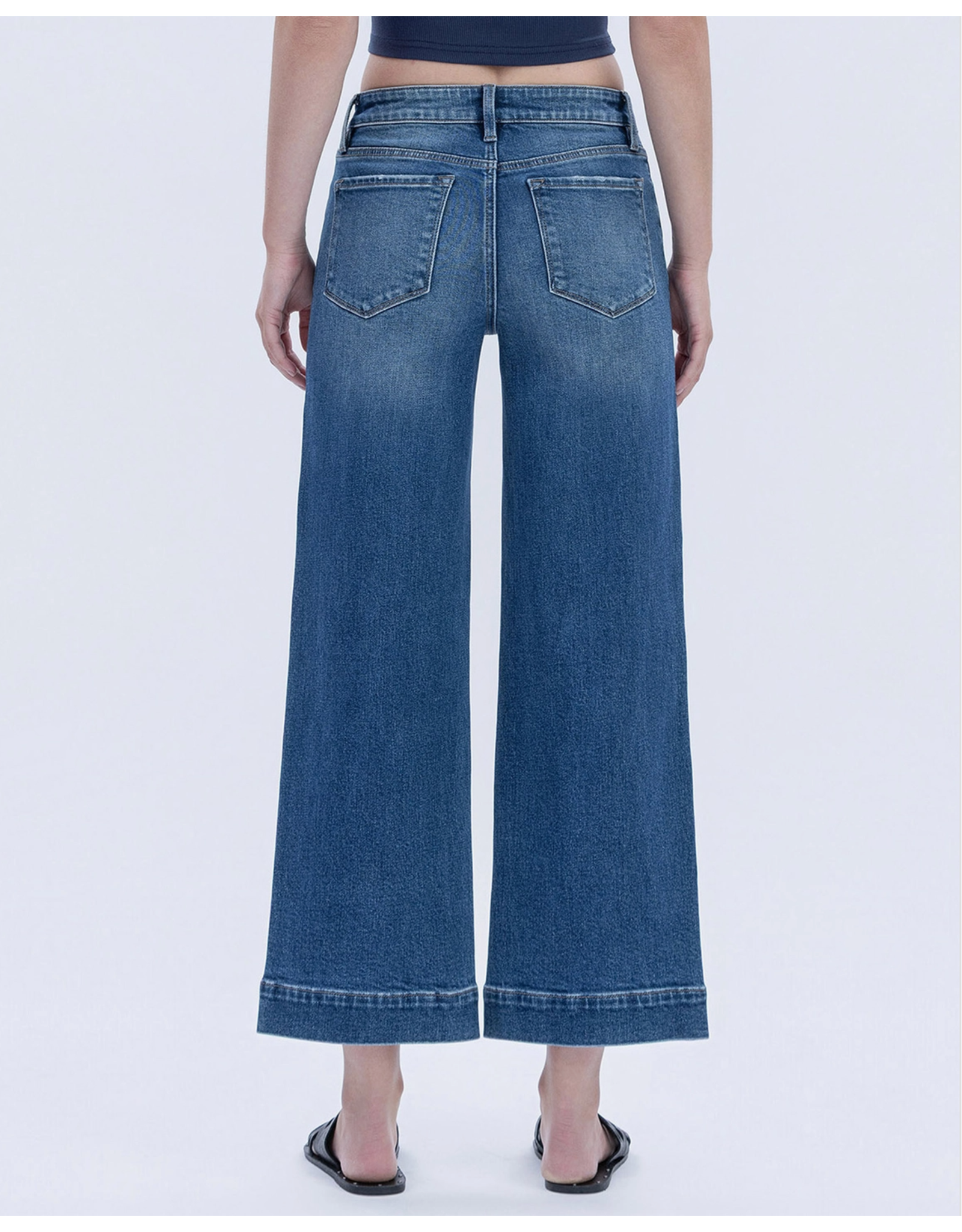 VERVET VERVET - High Rise Trouser Hem Wide Leg Jeans (Mesmerism)