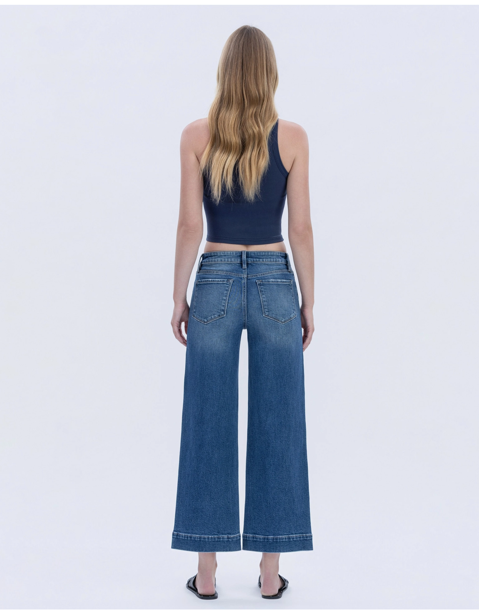 VERVET VERVET - High Rise Trouser Hem Wide Leg Jeans (Mesmerism)