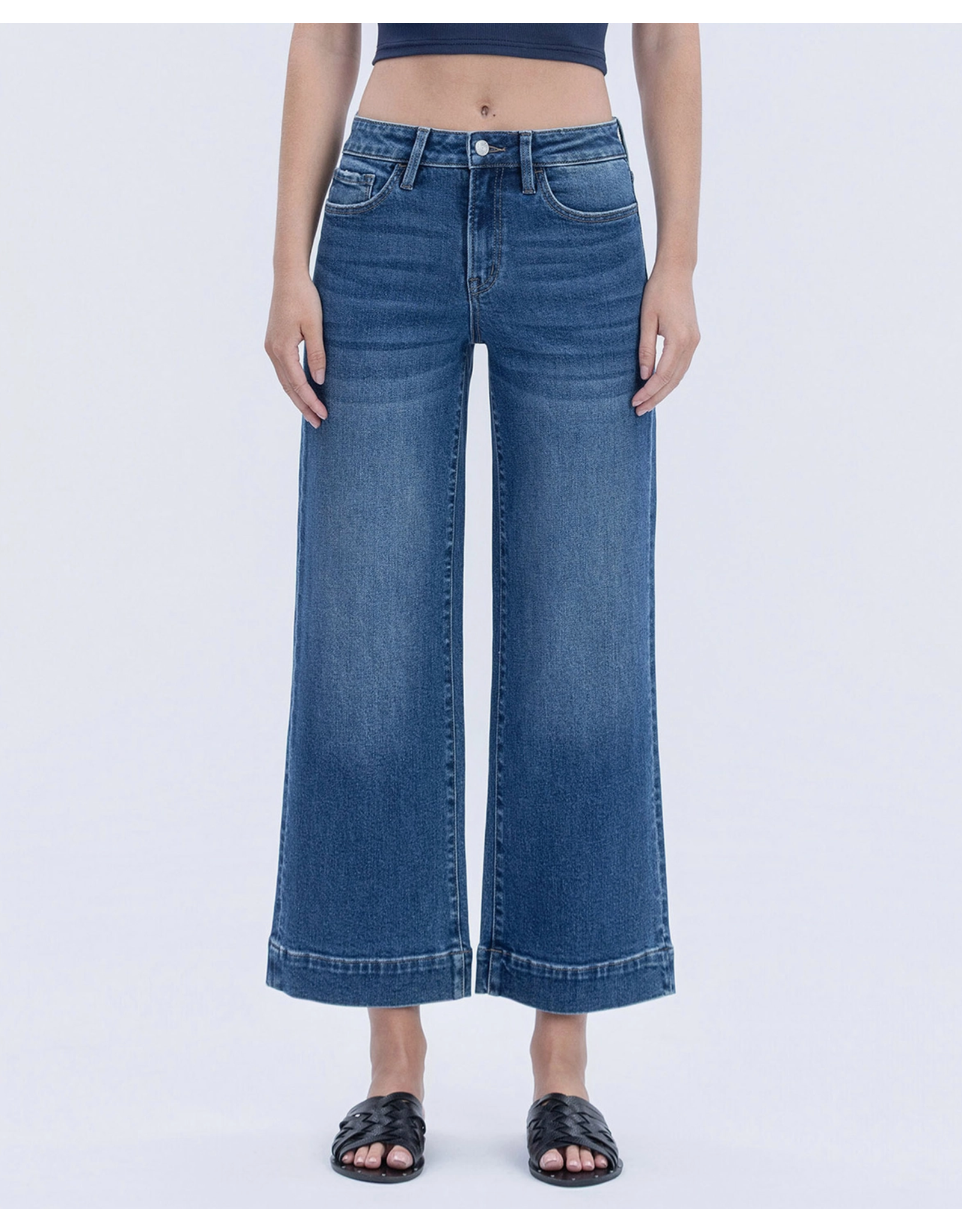 VERVET VERVET - High Rise Trouser Hem Wide Leg Jeans (Mesmerism)