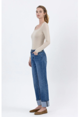 VERVET VERVET - High Rise Cuffed Ankle Straight Jeans (Benefactor)