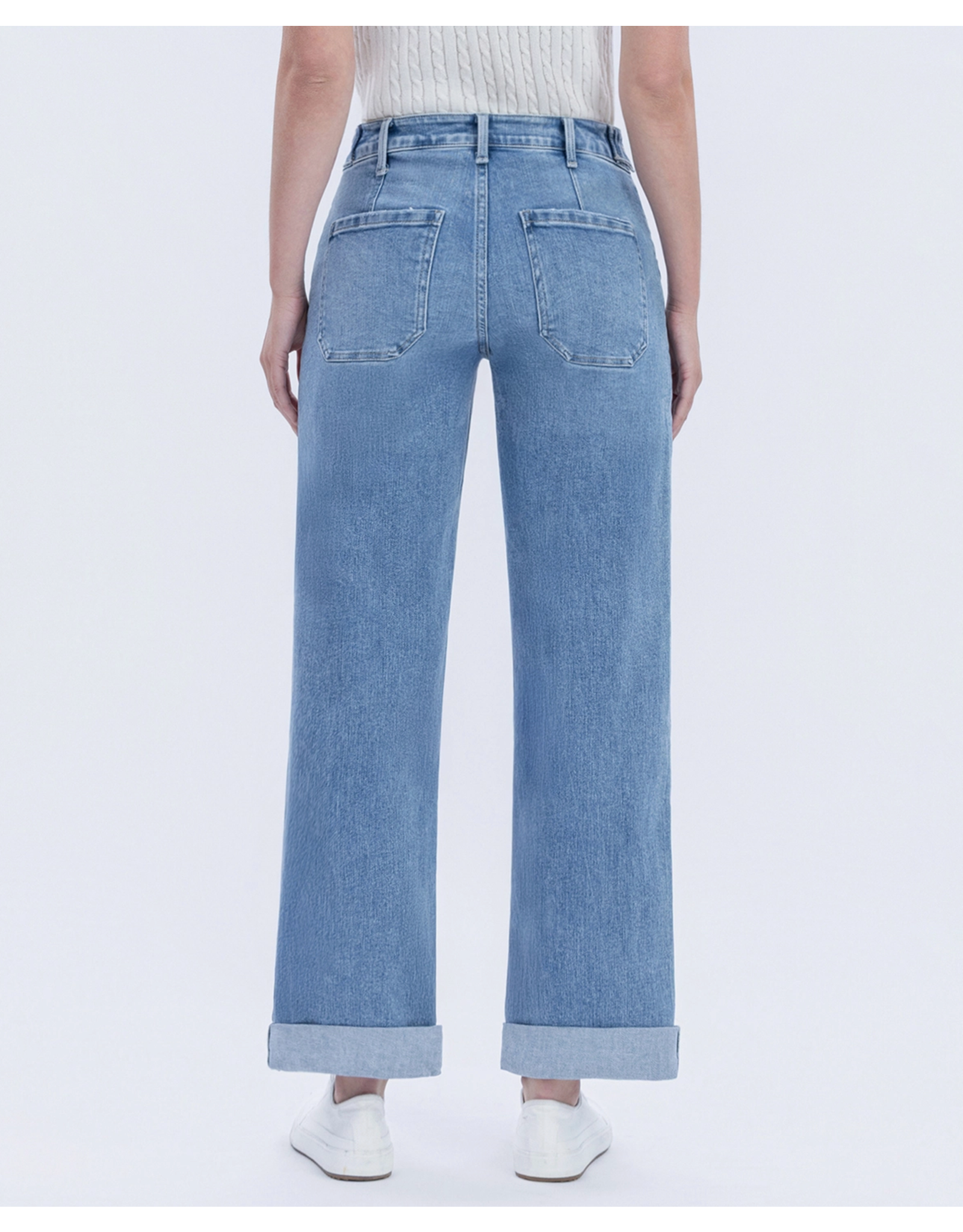 VERVET VERVET - Aileeah High Cuffed Slim Wide Jeans (Multi Love)