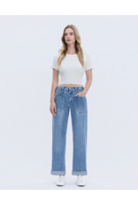 VERVET VERVET - Aileeah High Cuffed Slim Wide Jeans (Multi Love)