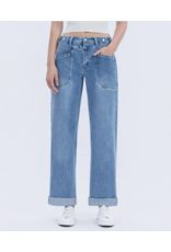 VERVET VERVET - Aileeah High Cuffed Slim Wide Jeans (Multi Love)
