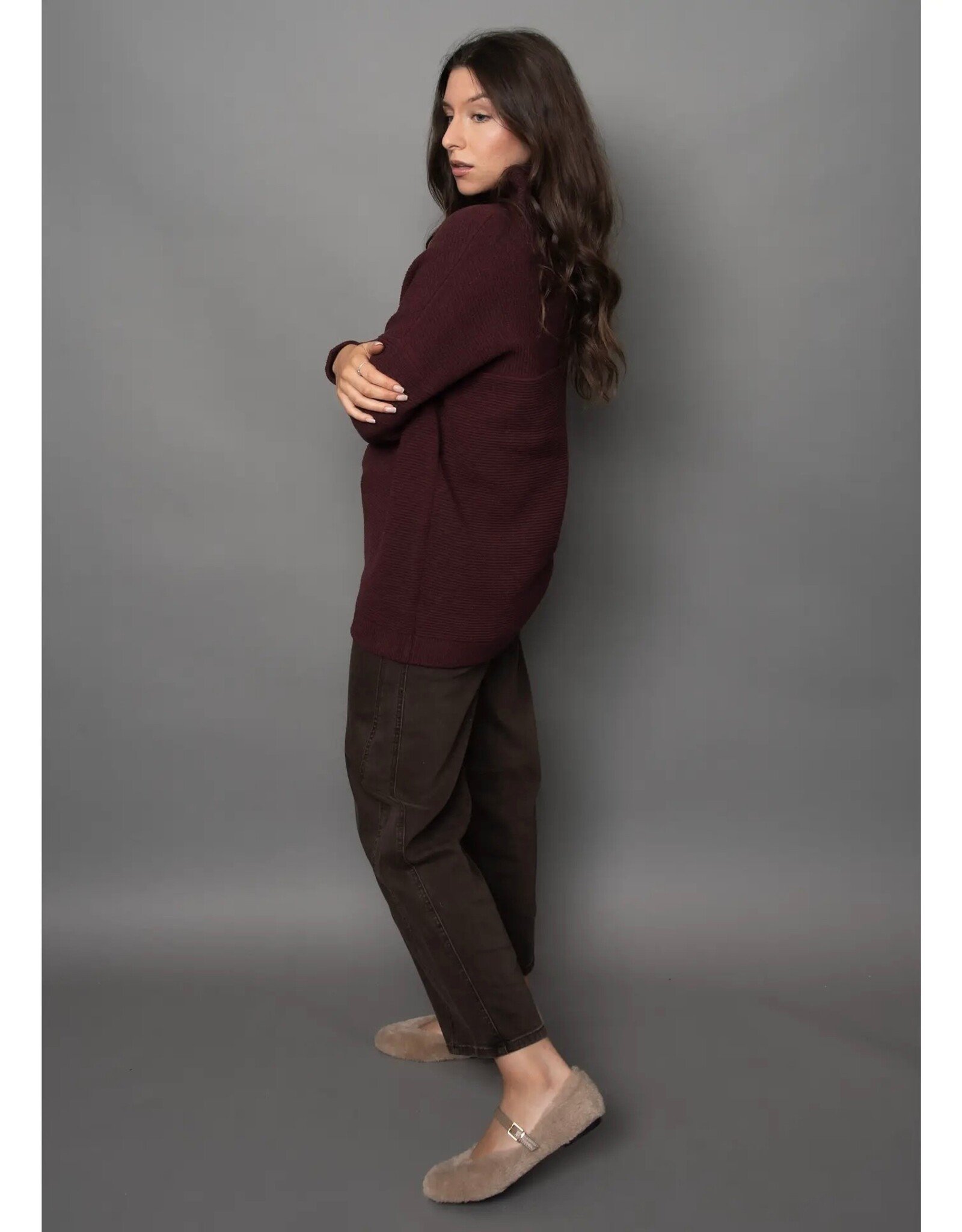 RD Style RD Style - Nancy Ottoman Mock Neck Sweater (Dark Walnut)