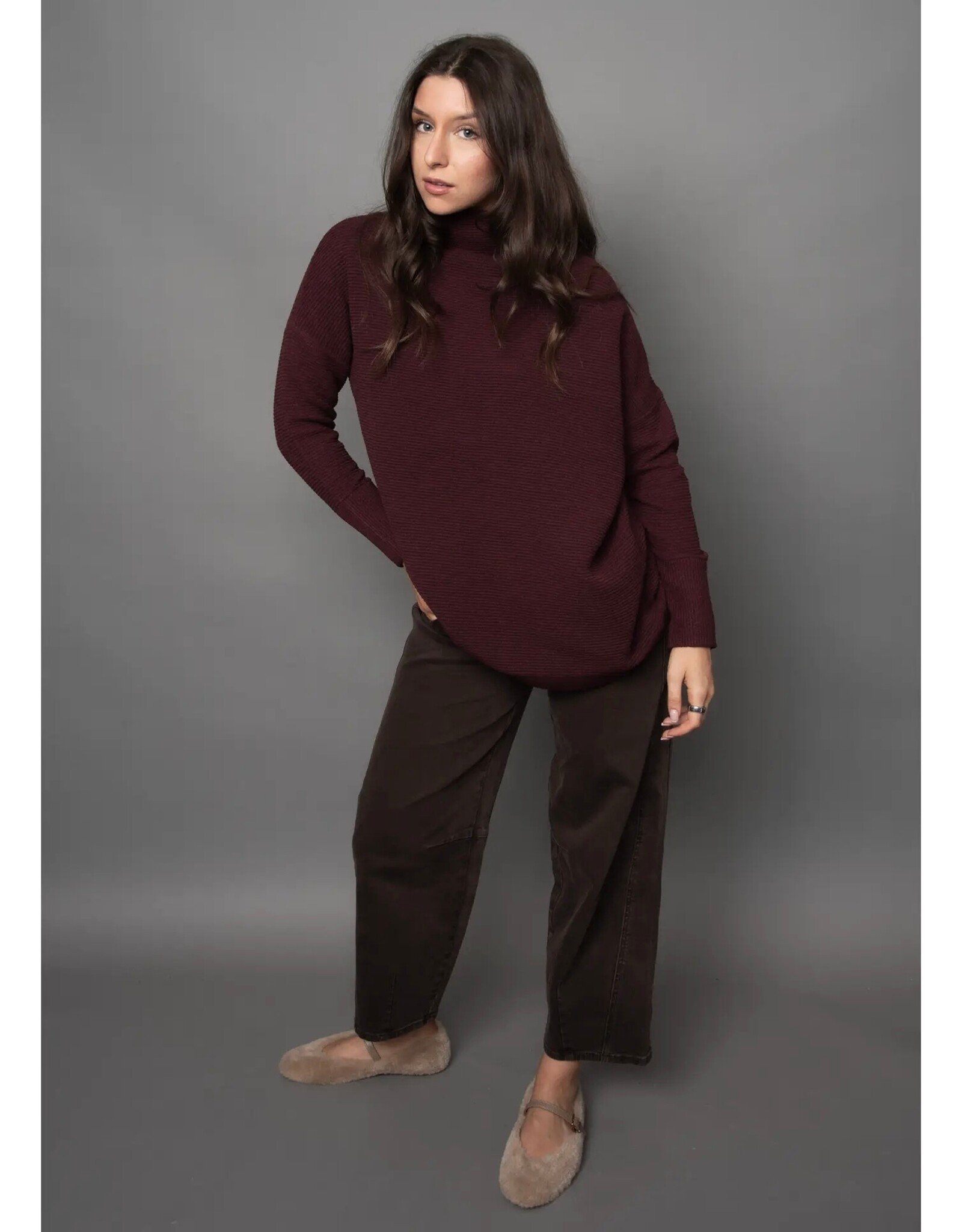 RD Style RD Style - Nancy Ottoman Mock Neck Sweater (Dark Walnut)