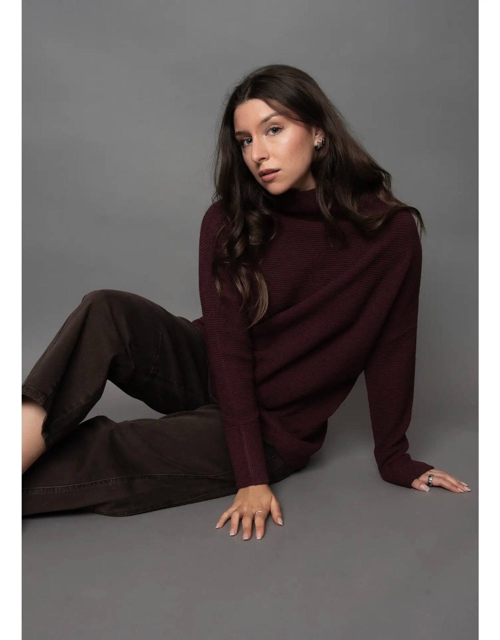 RD Style RD Style - Nancy Ottoman Mock Neck Sweater (Dark Walnut)