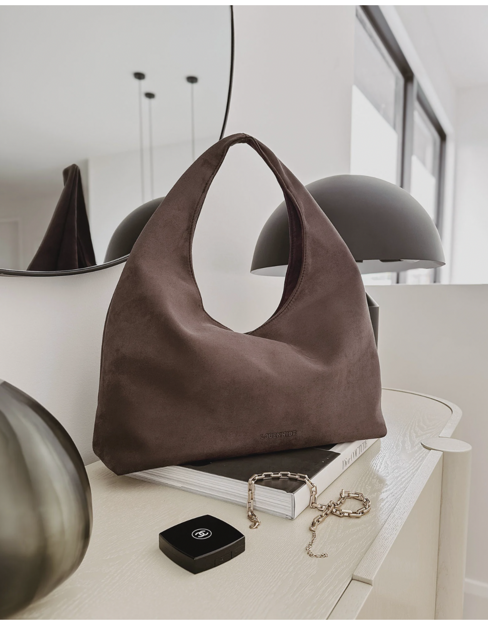 Louenhide Louenhide - Monaco Shoulder Bag (Suede Chocolate)