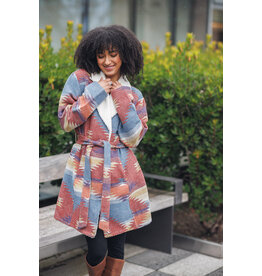 Papillon Papillon - Global Print Sherpa Jacket (Burgundy)
