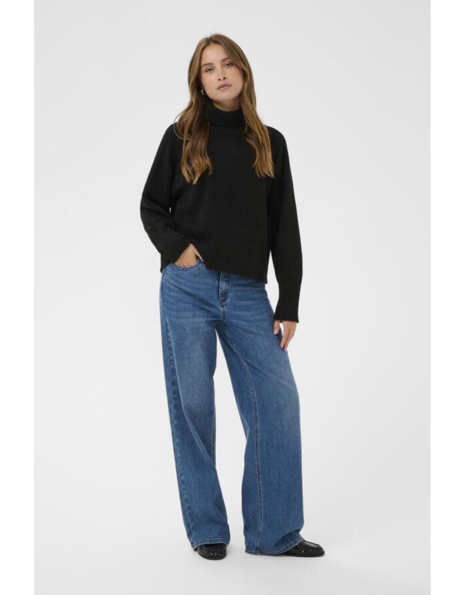 Kaffe Kaffe - Erin Rollneck Sweater (Black Deep)
