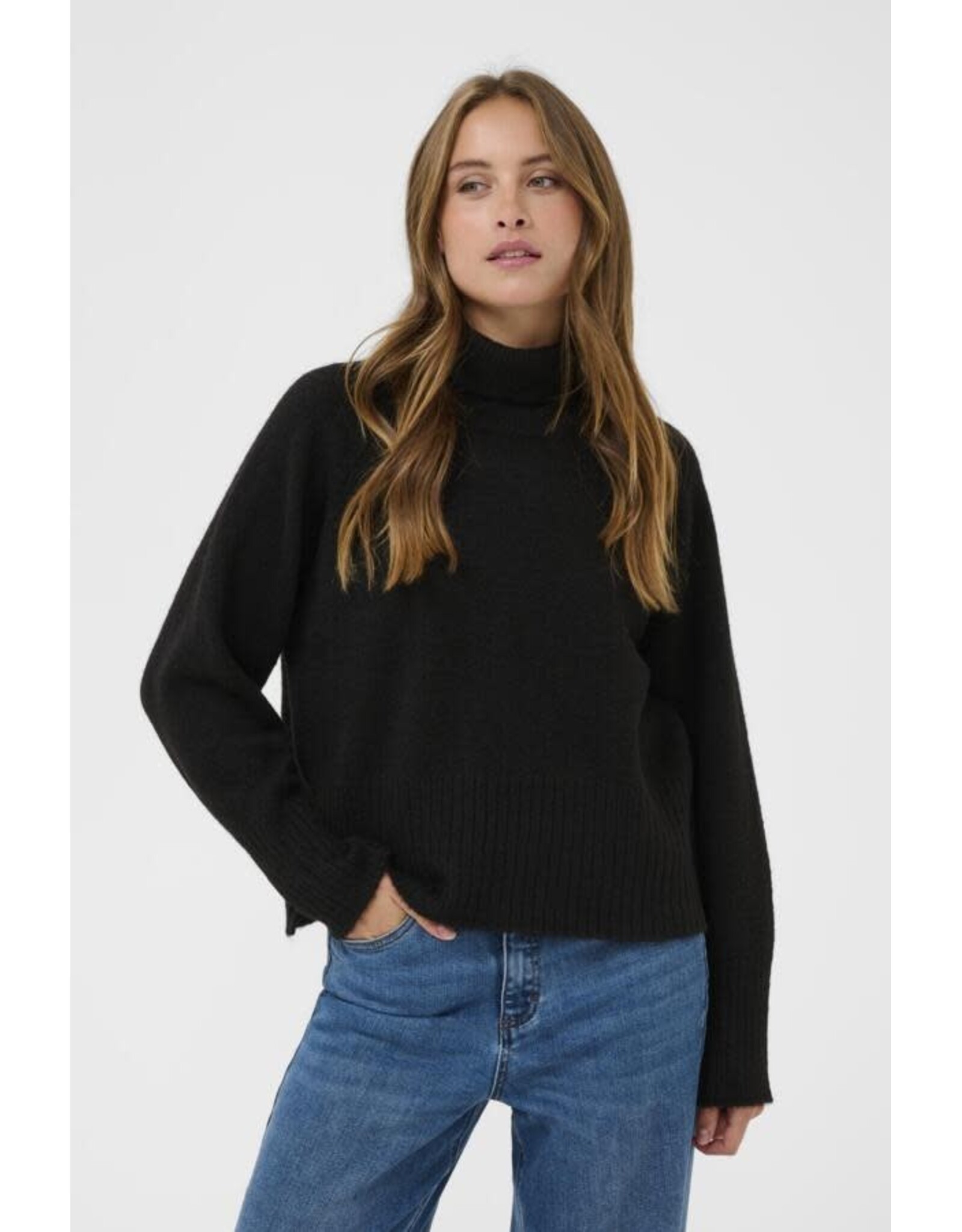 Kaffe Kaffe - Erin Rollneck Sweater (Black Deep)
