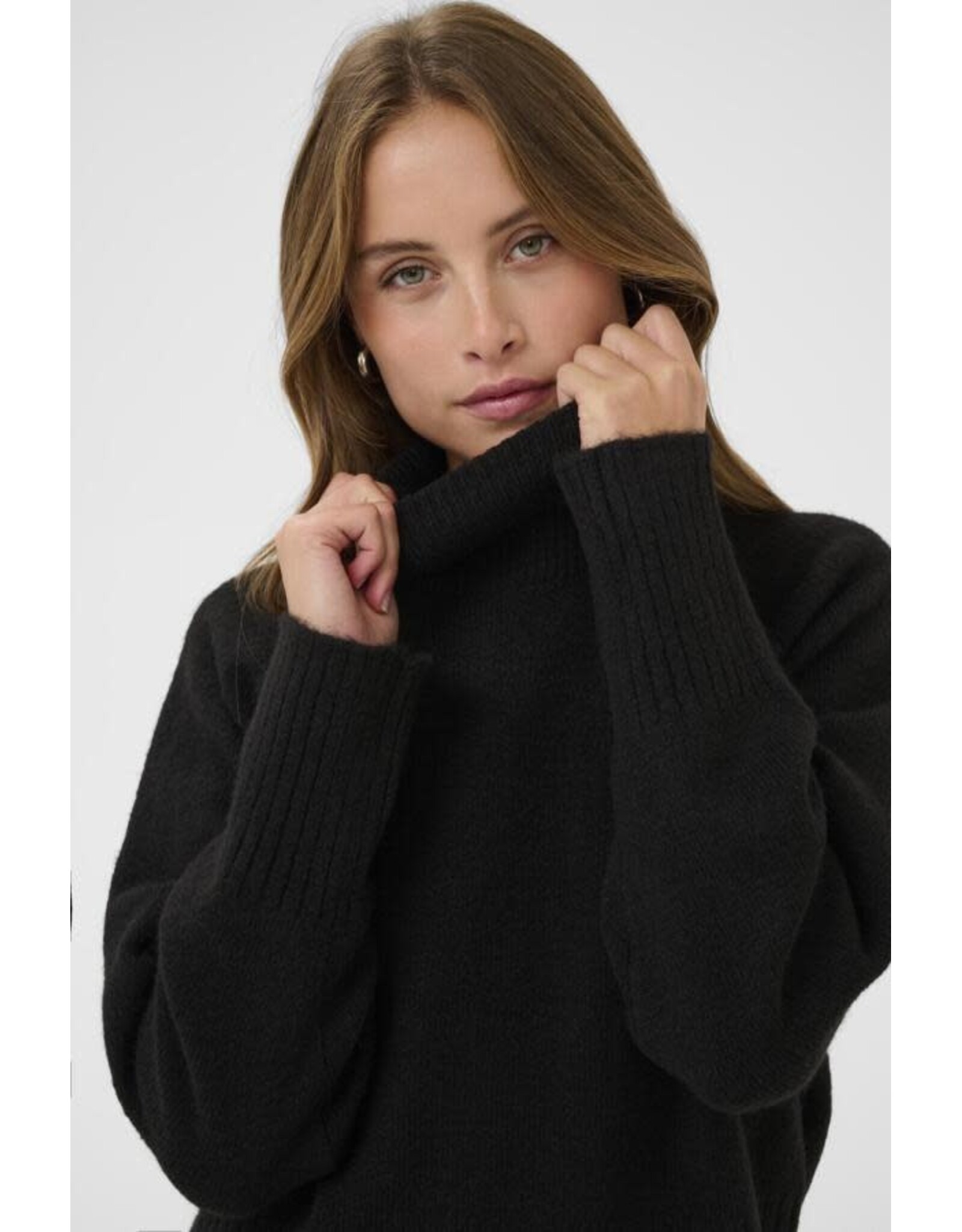 Kaffe Kaffe - Erin Rollneck Sweater (Black Deep)
