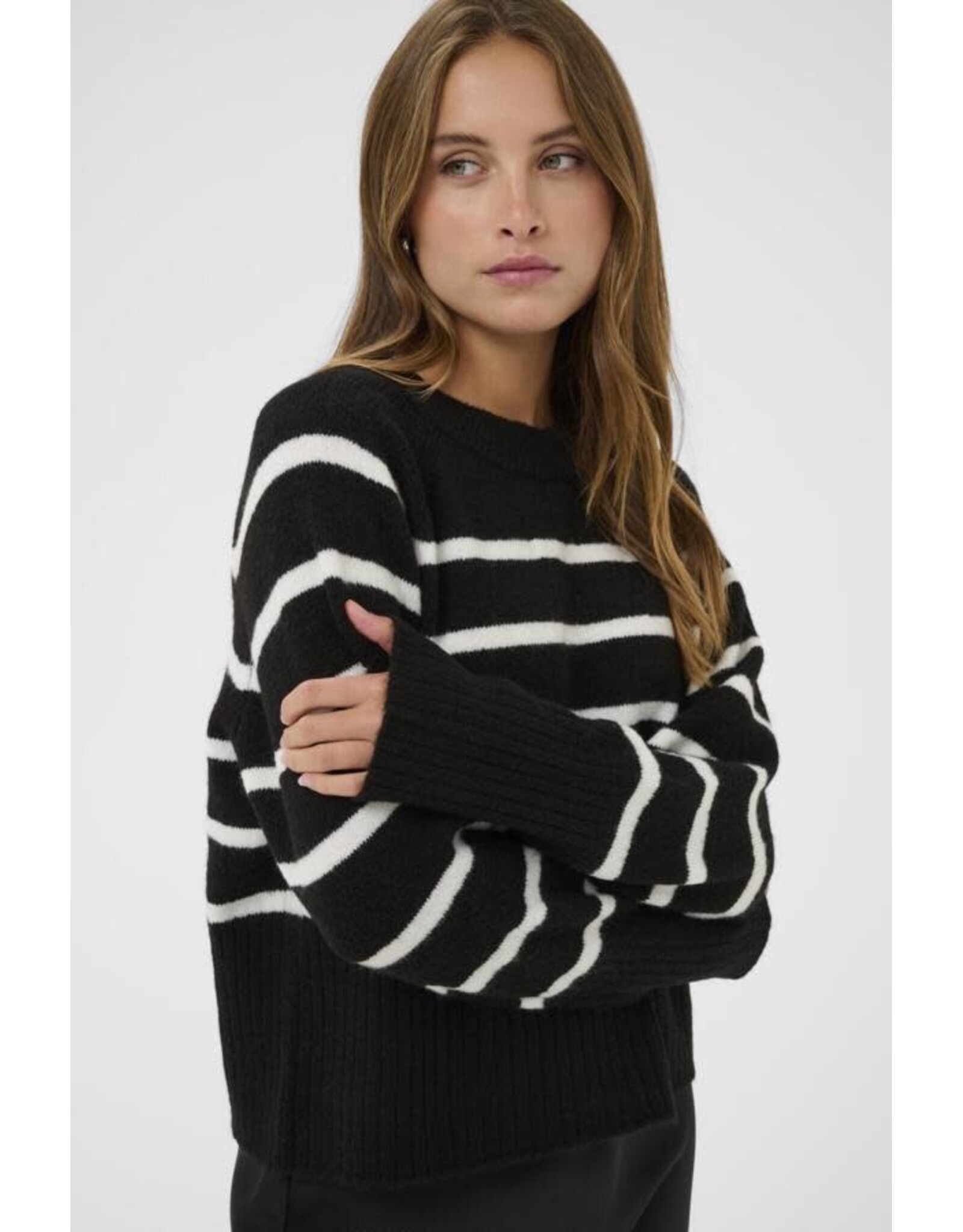 Kaffe Kaffe - Erin Knit Pullover (Black Chalk Stripe)