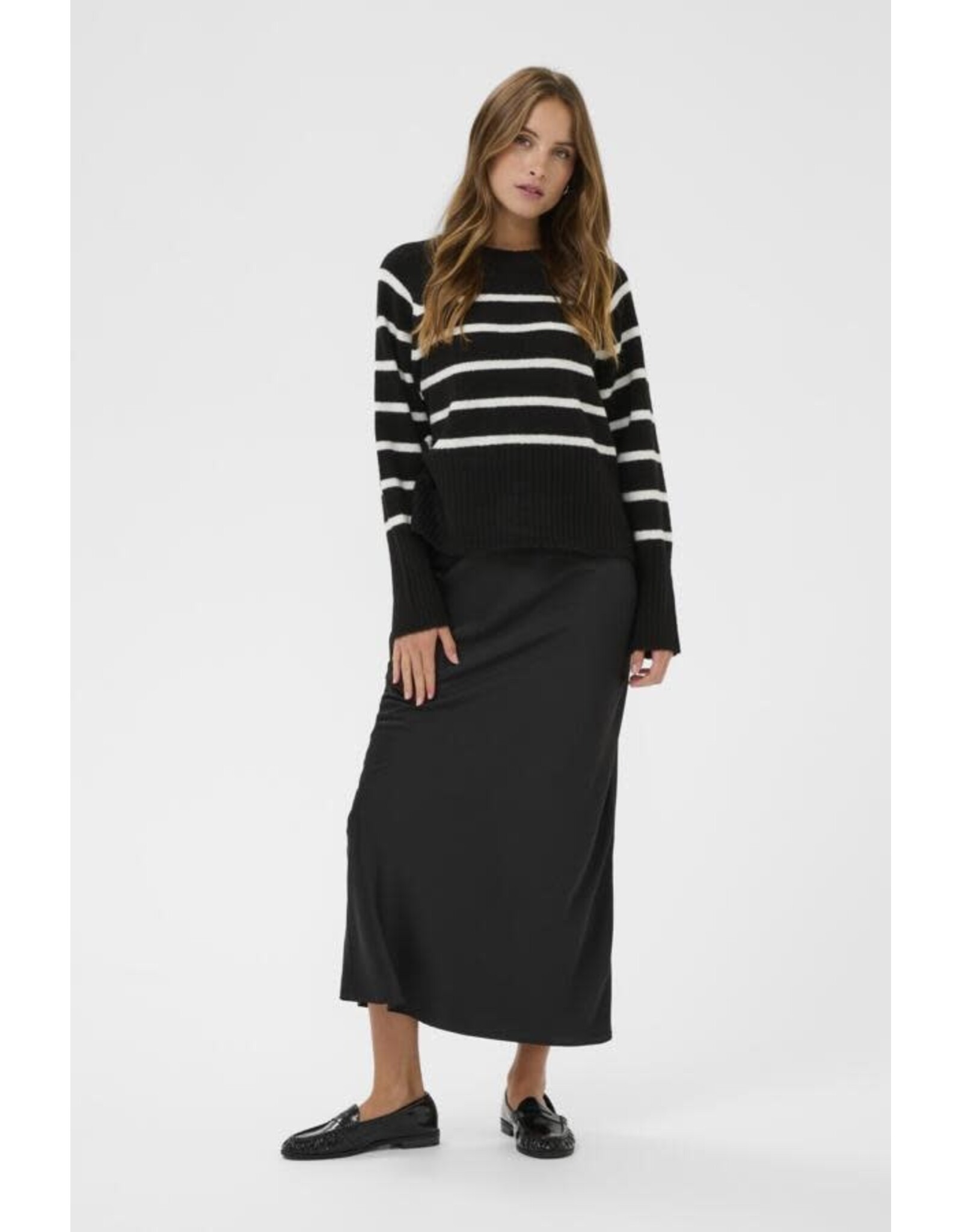 Kaffe Kaffe - Erin Knit Pullover (Black Chalk Stripe)