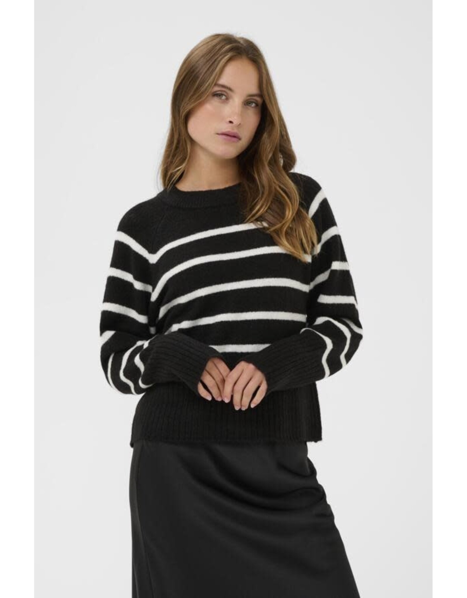 Kaffe Kaffe - Erin Knit Pullover (Black Chalk Stripe)