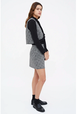 Compania Fantastica Compania Fantastica - Heart Print Tweed Short Skirt (Grey)