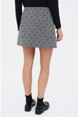 Compania Fantastica Compania Fantastica - Heart Print Tweed Short Skirt (Grey)