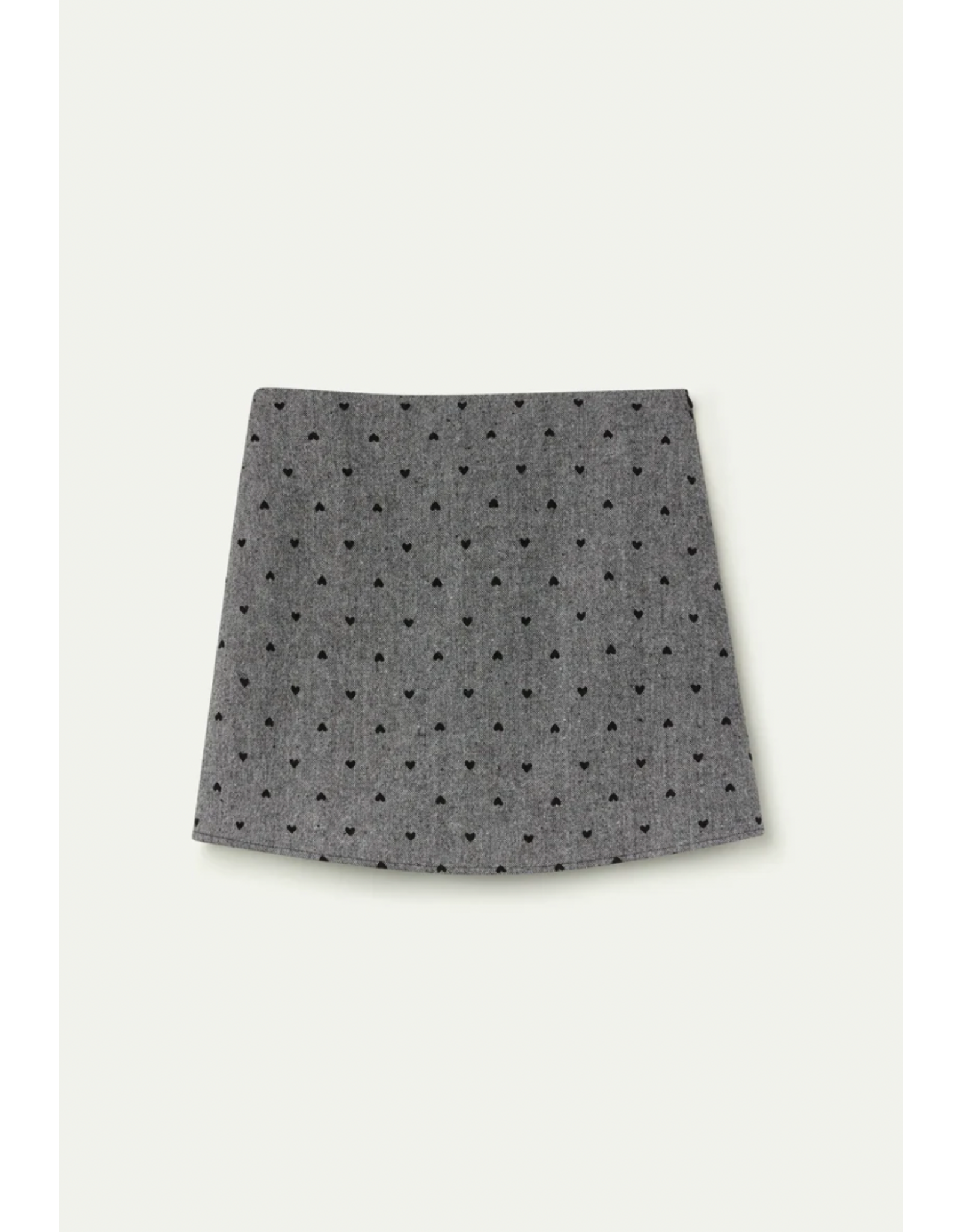 Compania Fantastica Compania Fantastica - Heart Print Tweed Short Skirt (Grey)