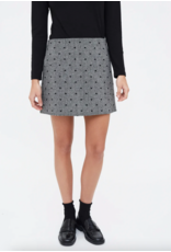 Compania Fantastica Compania Fantastica - Heart Print Tweed Short Skirt (Grey)