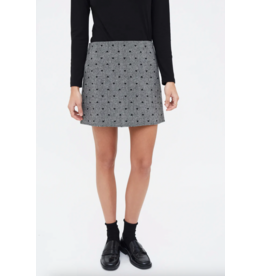 Compania Fantastica Compania Fantastica - Heart Print Tweed Short Skirt (Grey)