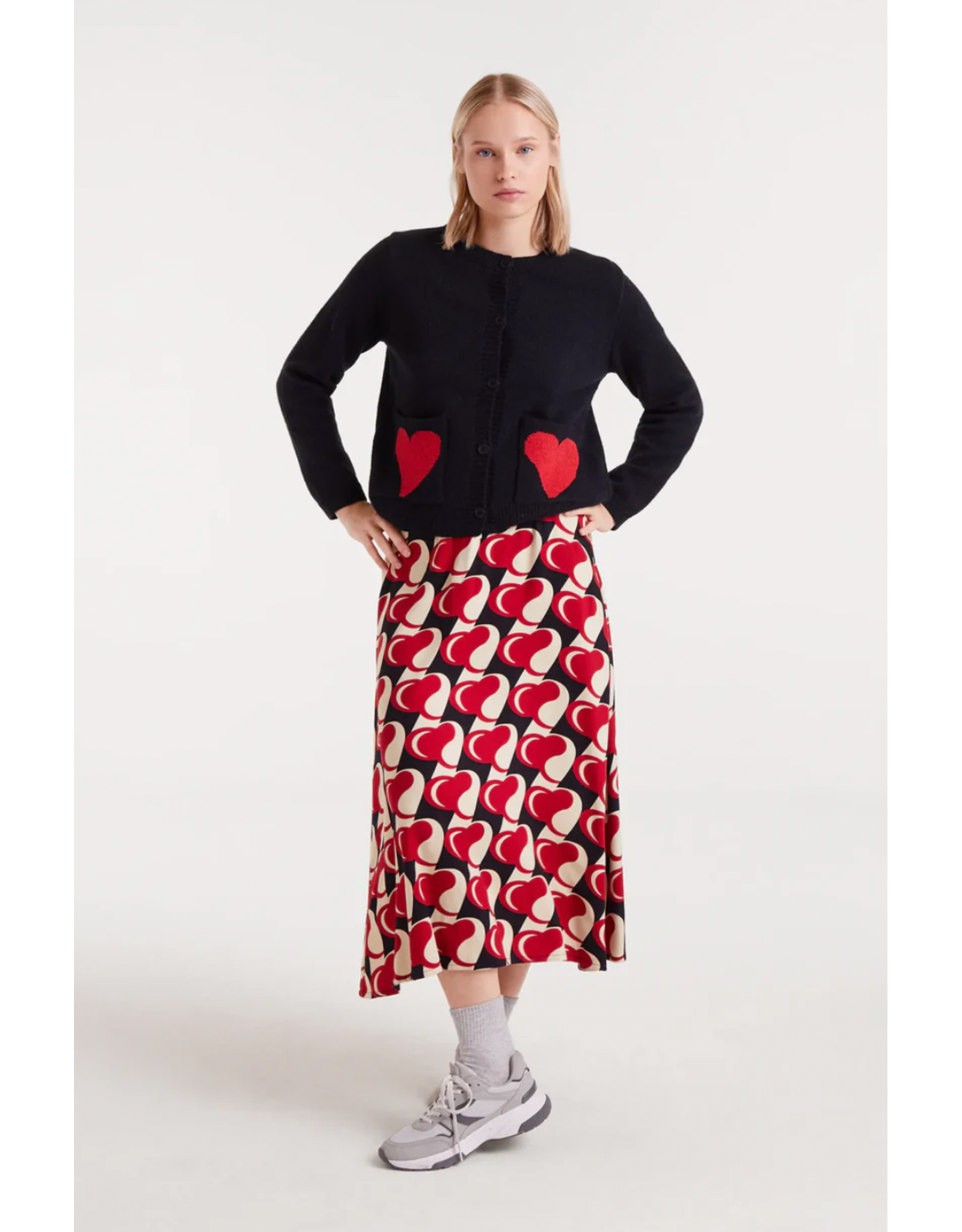 Compania Fantastica Compania Fantastica - Heart Attack Small Cardigan Jacquard (Black)