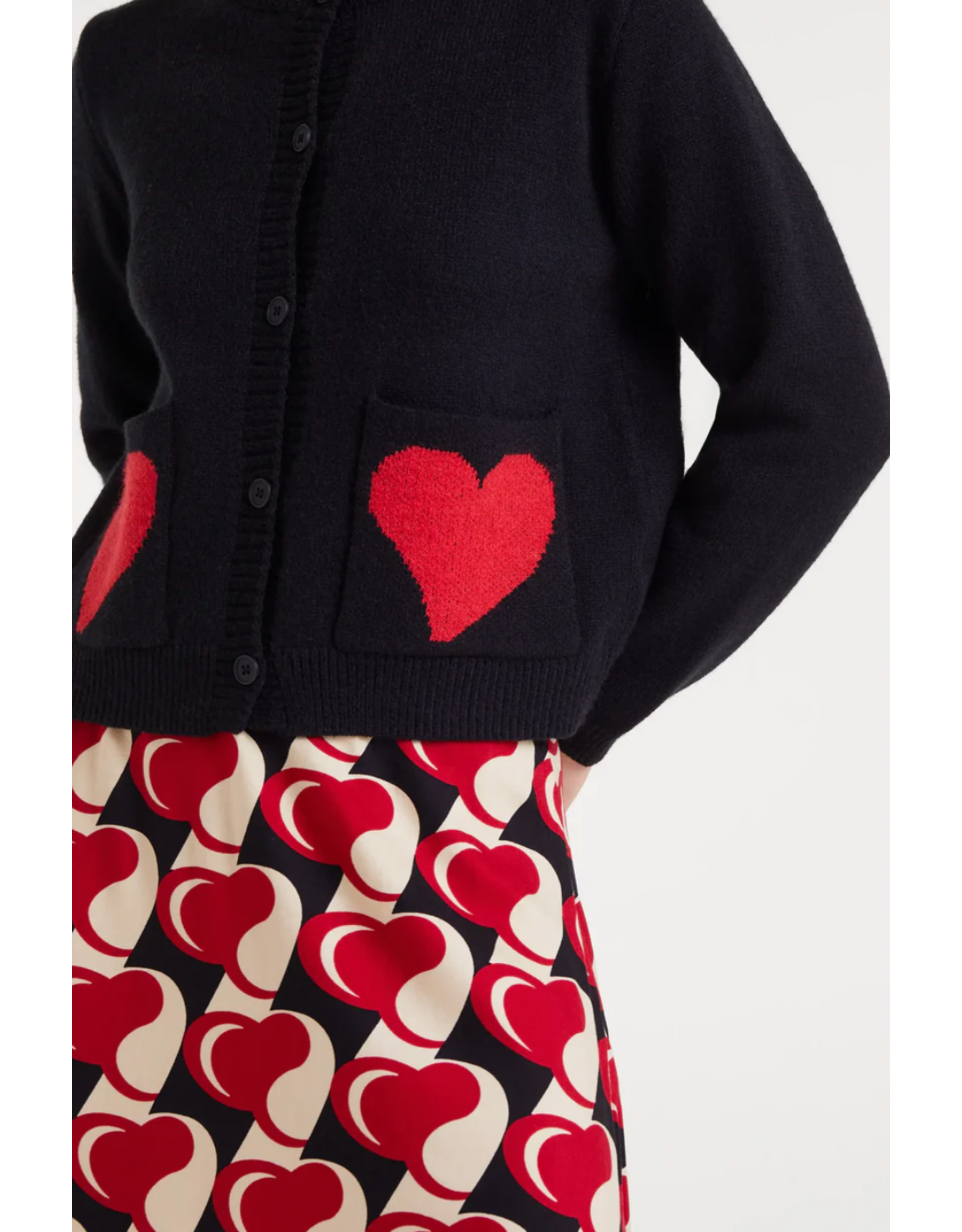Compania Fantastica Compania Fantastica - Heart Attack Small Cardigan Jacquard (Black)