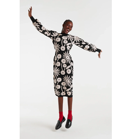 Compania Fantastica Compania Fantastica - Tofu Midi Dress Jacquard (Black / White)