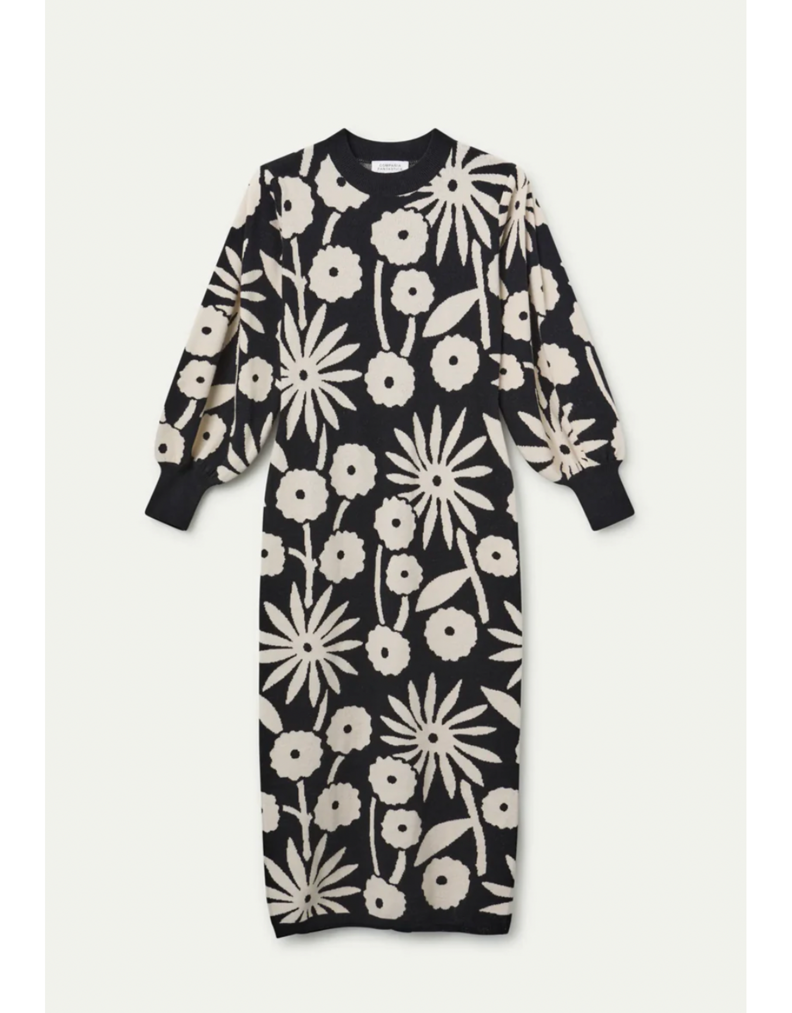 Compania Fantastica Compania Fantastica - Tofu Midi Dress Jacquard (Black / White)