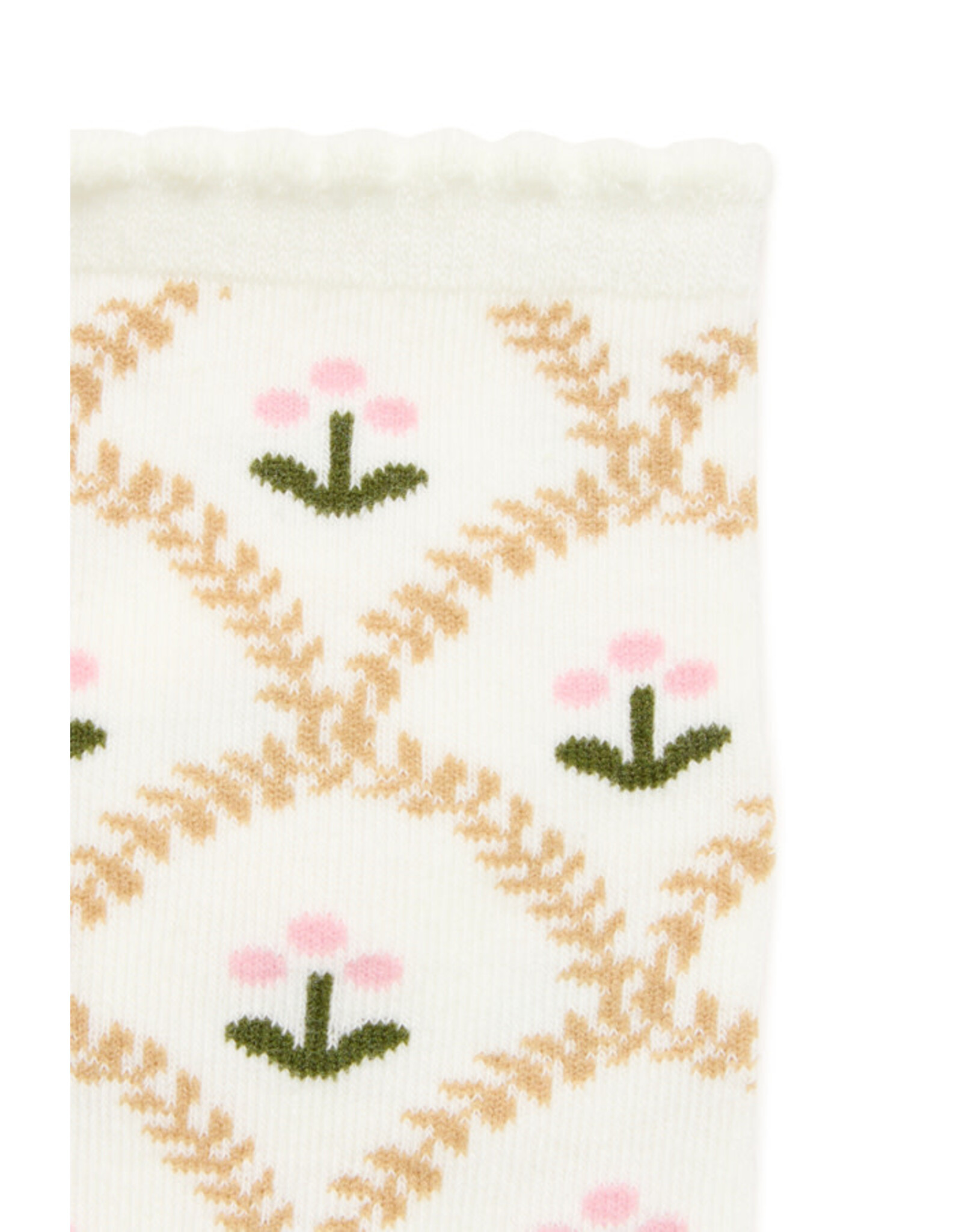 ICHI ICHI - Floral Socks (Travertine)