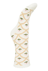 ICHI ICHI - Floral Socks (Travertine)